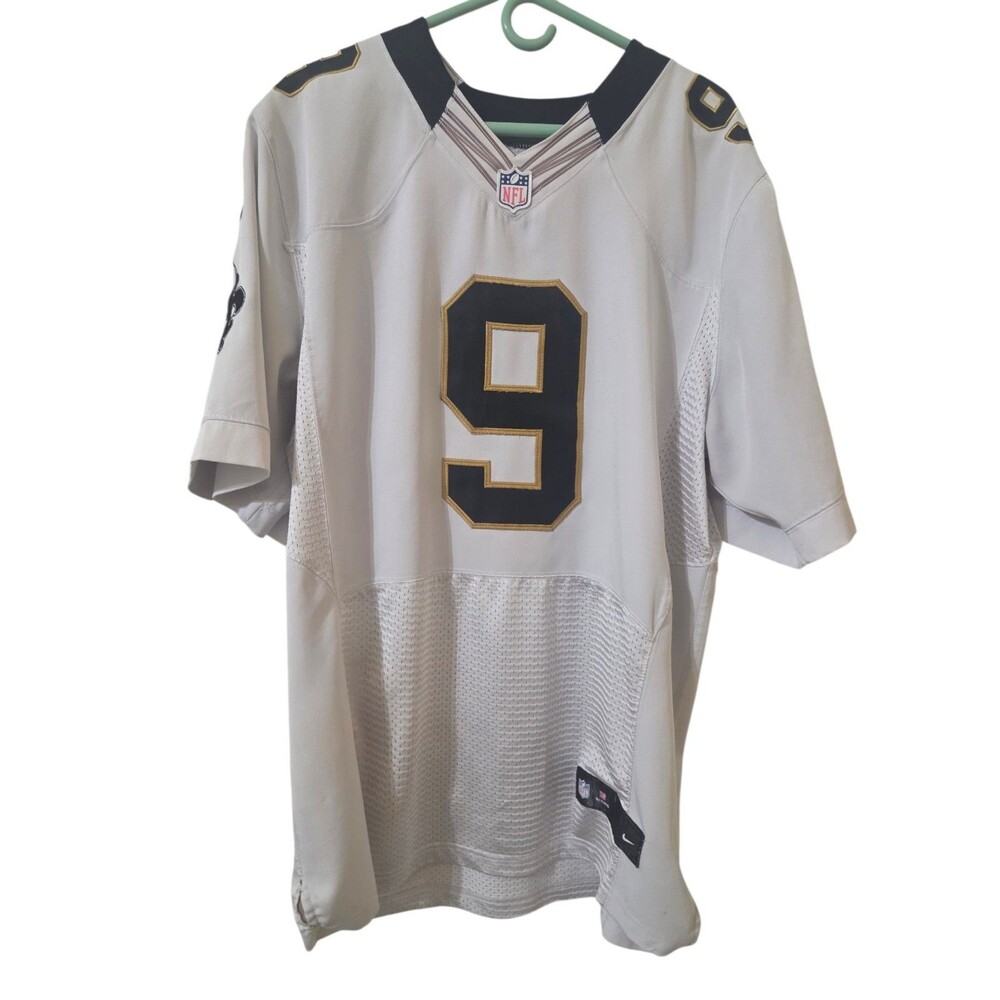 Nike On Field New Orleans Saints Drew Brees #9 Jersey White Black Gold XXL C7.1